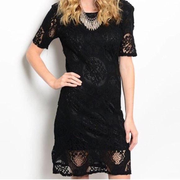 Formal Midi Lace Crochet Cotton Dress - Picture 2 of 5